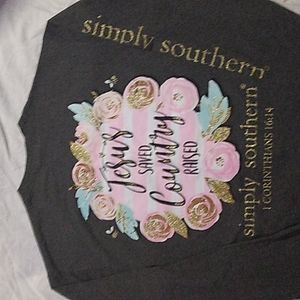 COPY - Simply Southern Women's Long Sleeve Shirt. Size Medium.Glitter Gray. Pin…